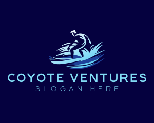 Surfing  Wave Man logo design