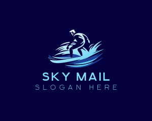 Surfing  Wave Man logo design