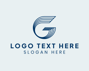 Software - Blue Waves Letter G logo design
