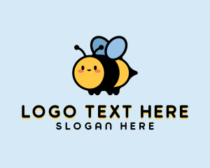 Happy Face - Cute Cartoon Bee logo design