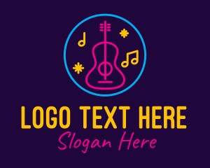 Music Lounge - Neon Music Bar Lounge logo design