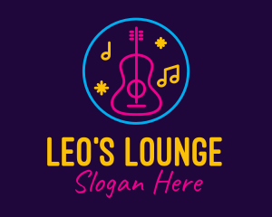 Neon Music Bar Lounge logo design