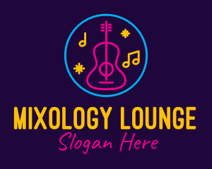 Neon Music Bar Lounge logo design
