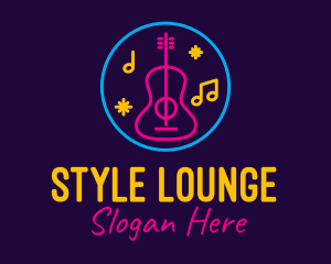 Neon Music Bar Lounge logo design