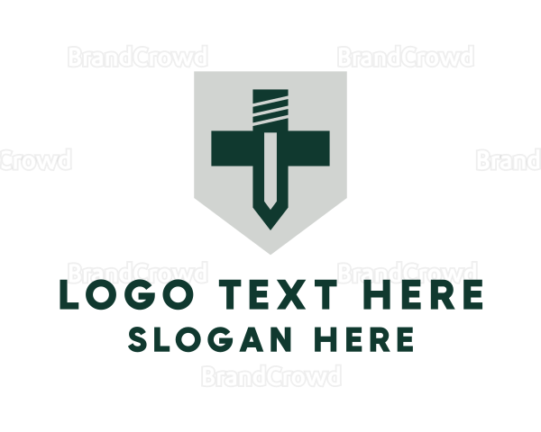 Shield Cross Sword Logo