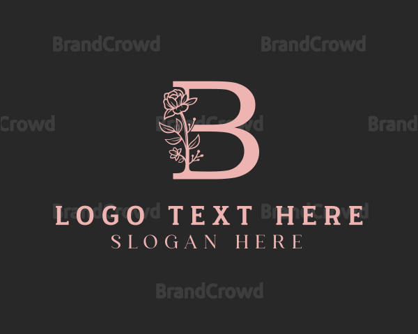 Beautician Floral Letter B Logo