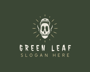 Skull Weed Smoking logo design