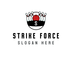 Strike - Sports Tournament Bowling logo design