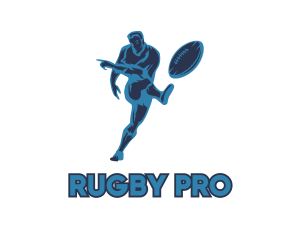 Rugby - Blue Rugby Player logo design