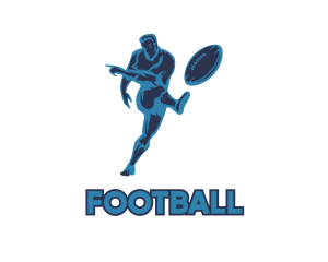 Blue Rugby Player logo design