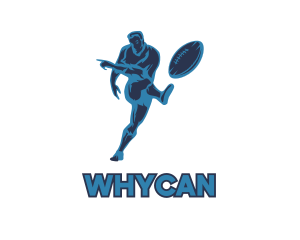 Blue - Blue Rugby Player logo design