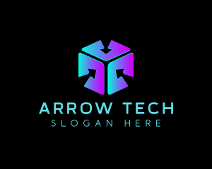 Arrow Digital Cube logo design