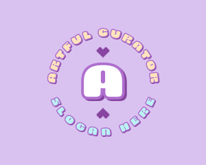 Cute Pixel Heart logo design