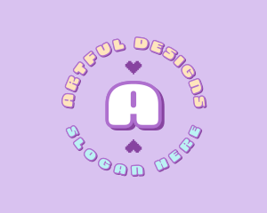 Cute Pixel Heart logo design