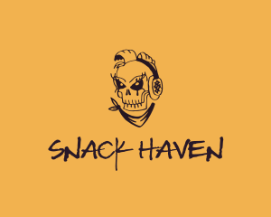 Punk Music Skull logo design