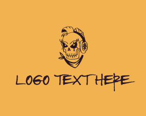 Rebel - Punk Music Skull logo design
