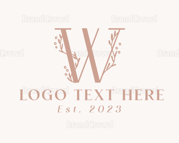 Flower Vine Letter W Logo