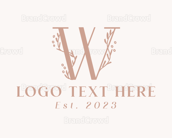 Flower Vine Letter W Logo