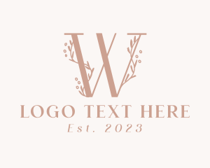 Letter W - Flower Vine Letter W logo design