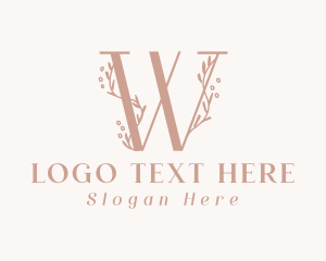 Flower Vine Letter W  Logo