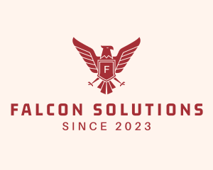 Falcon Wings  Security Shield  logo design