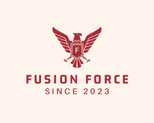 Falcon Wings  Security Shield  logo design