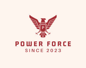 Commander - Falcon Wings  Security Shield logo design