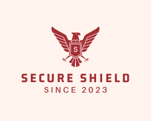 Falcon Wings  Security Shield  logo design