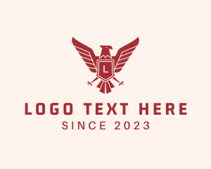 Letter - Falcon Wings  Security Shield logo design