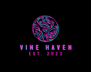 Neon Vine Plant logo design