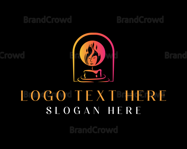 Woman Candle Light Logo