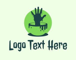 Creepy - Zombie Hand Paint logo design