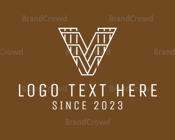 Modern Professional Outline Letter V Logo