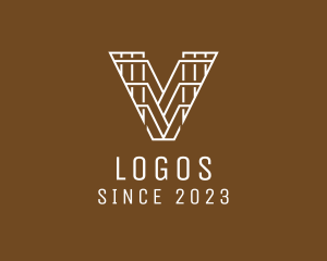 Realtor - Modern Professional Outline Letter V logo design