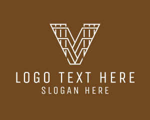 Modern Professional Outline Letter V Logo