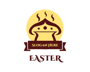 Vegan - Hot Brown Mushroom Restaurant logo design