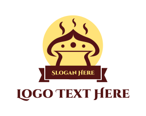 Indian - Hot Brown Mushroom Restaurant logo design