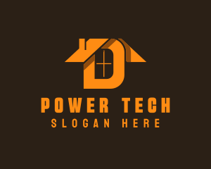 Orange Letter D House Logo