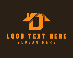 Orange Letter D House Logo