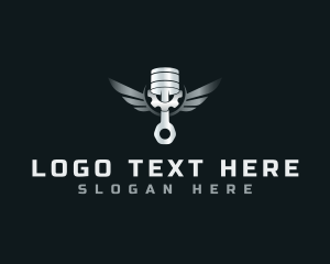 Engineer - Piston Cog Wings logo design