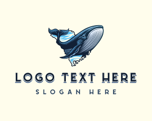 Map - South Carolina Ocean Whale logo design