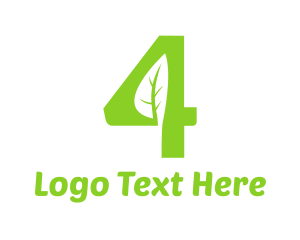 Number 4 - Organic Number 4 logo design