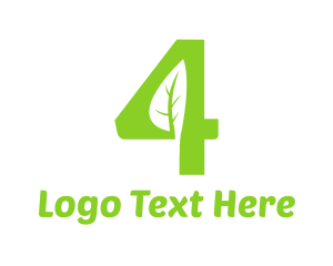Numerology - Organic Number 4 logo design