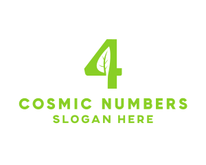 Numerology - Organic Number 4 logo design