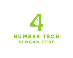 Number - Organic Number 4 logo design