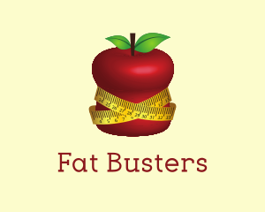 Fat - Fit Apple Nutrition Measuring Tape logo design