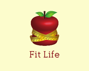 Fit Apple Nutrition Measuring Tape logo design