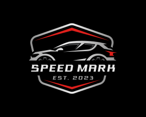 Race Car Automobile Emblem logo design