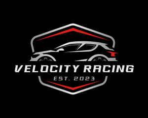 Race Car Automobile Emblem logo design