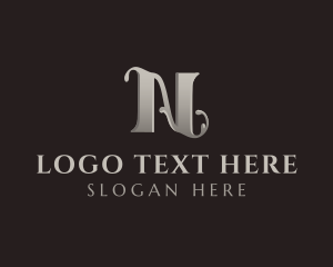 Restaurant - Antique Vintage Letter N logo design